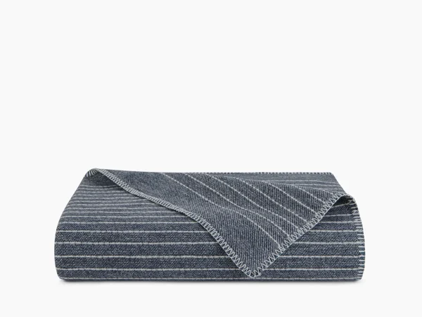 Organic Cotton & Wool Textured Stripe Throw